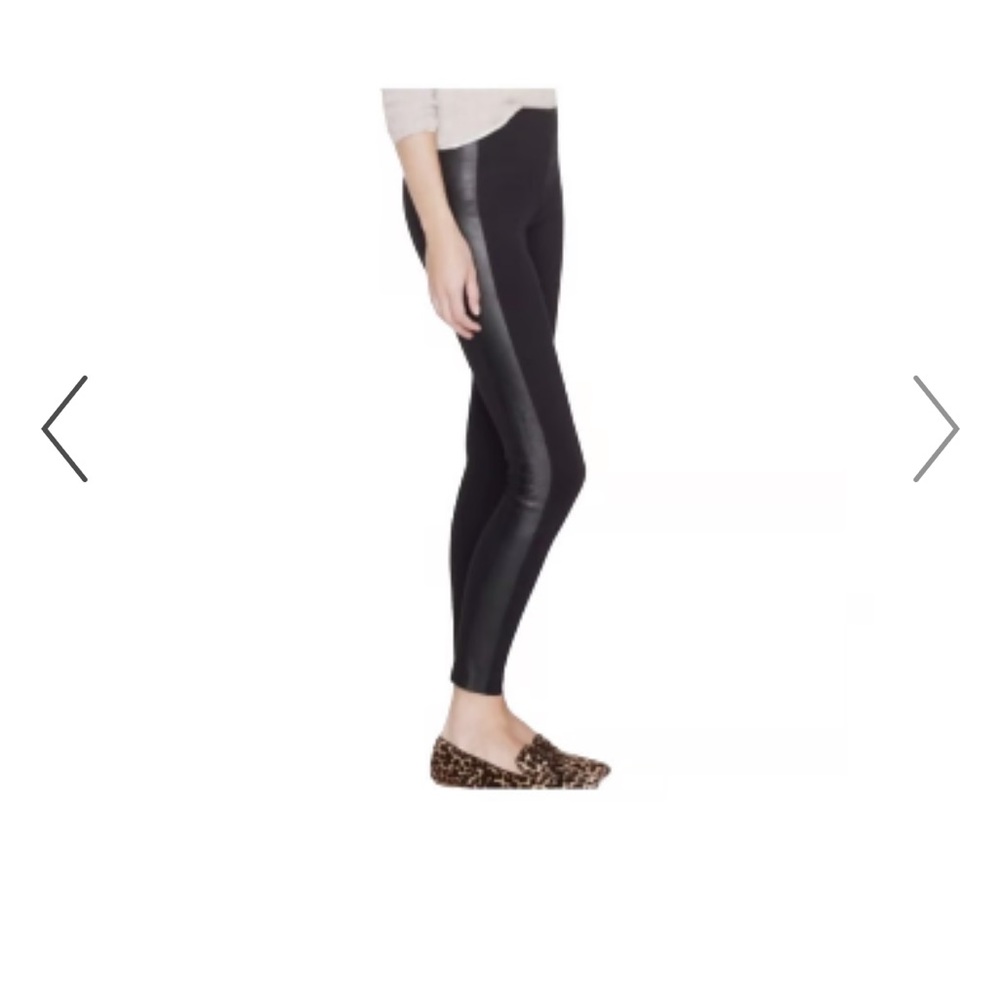J. Crew Black Pixie Leather Trim Tuxedo Stripe Skinny Pants 2R NWOT